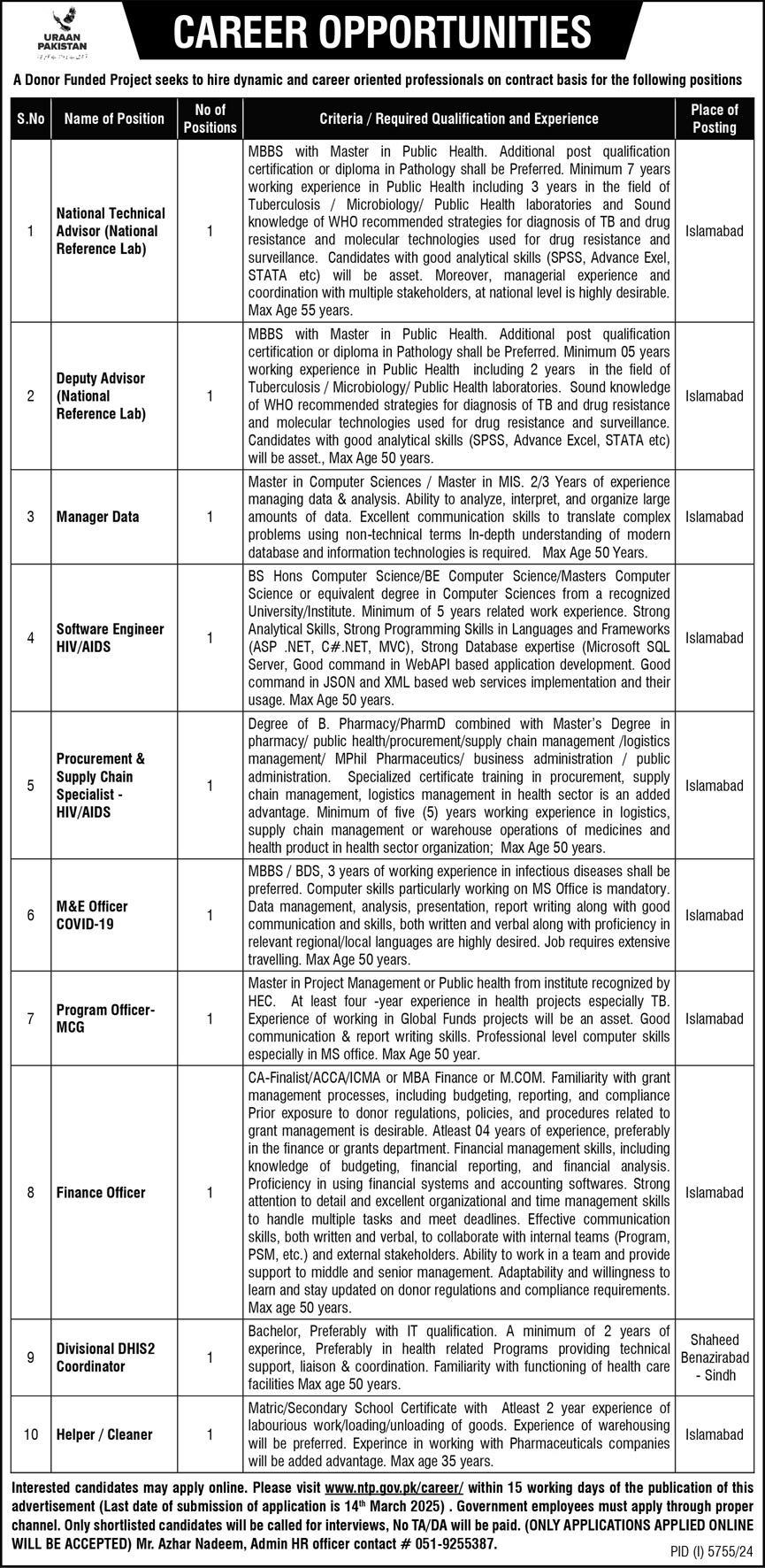 Uraan Pakistan Jobs 2025 - lanning Commission Federal Jobs 2025