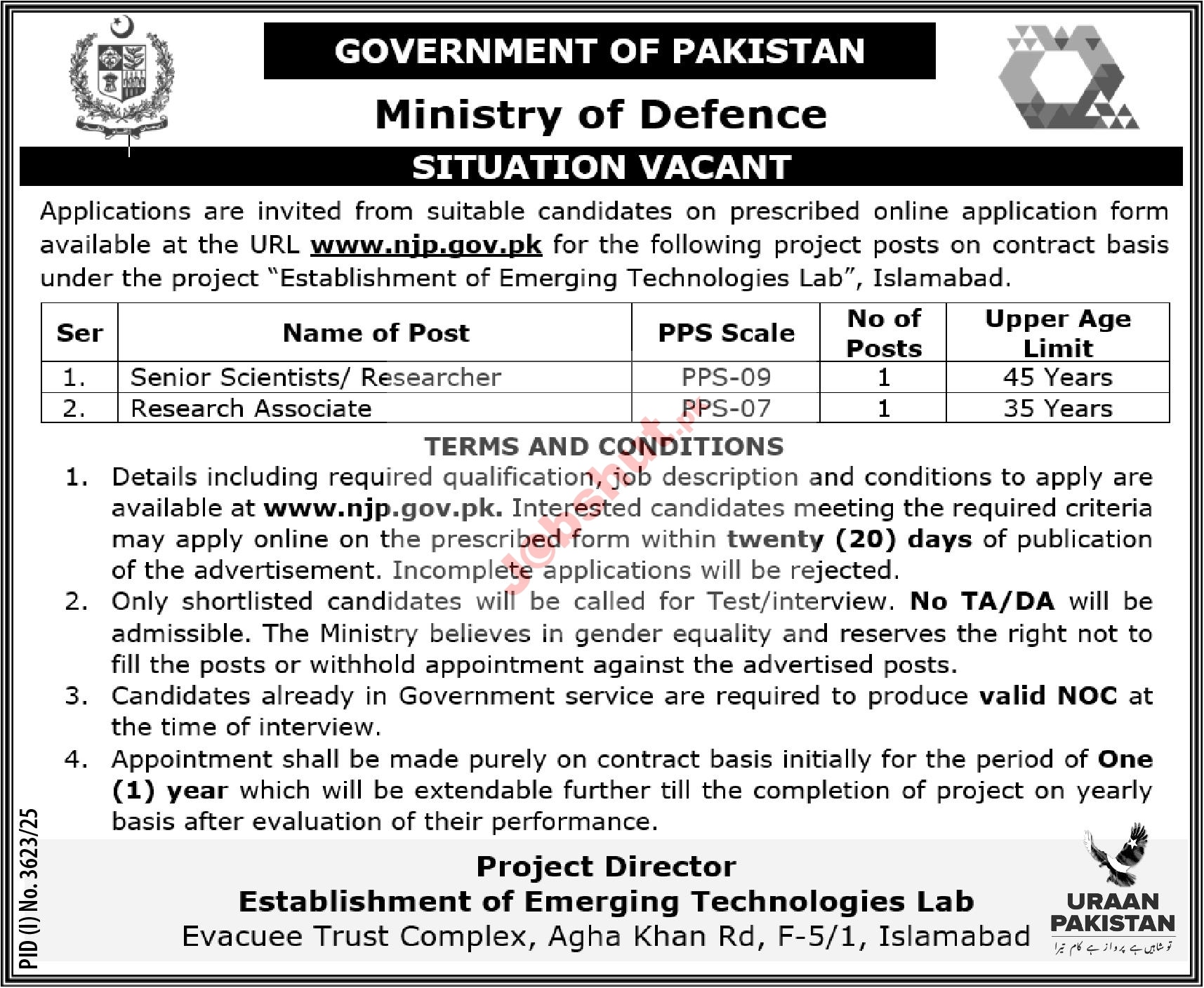 Ministry of Defence Management Jobs in Islamabad 2025 - MOD Jobs 2025