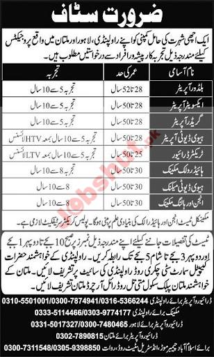 Private Company Need Skilled Labor / Technical - Driver and more jobs 