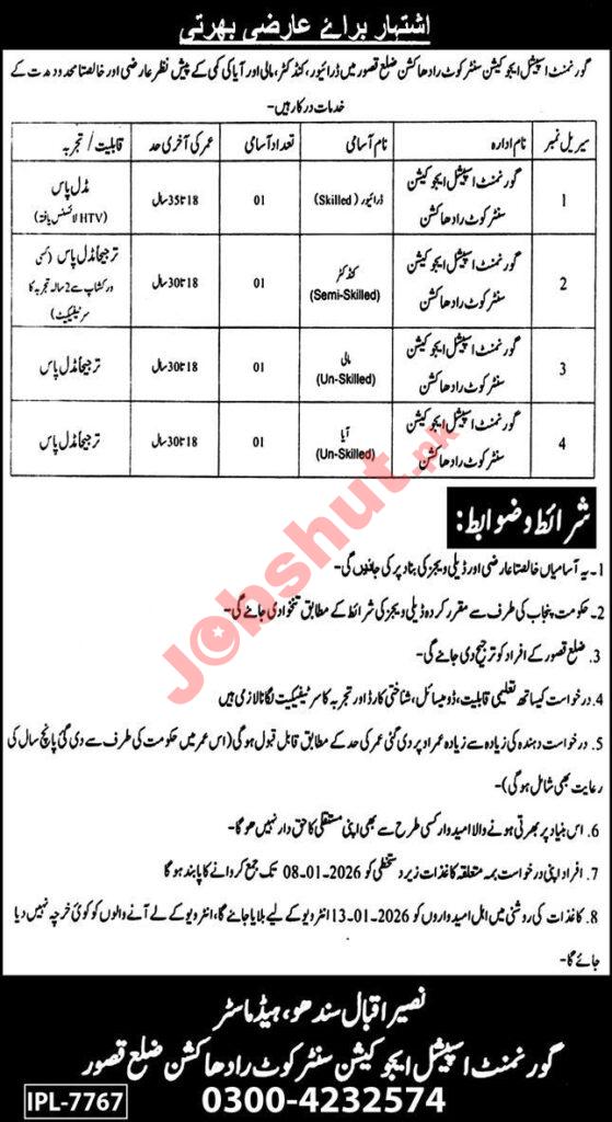 Special Education Department Punjab Jobs in 2026 - Apply Now