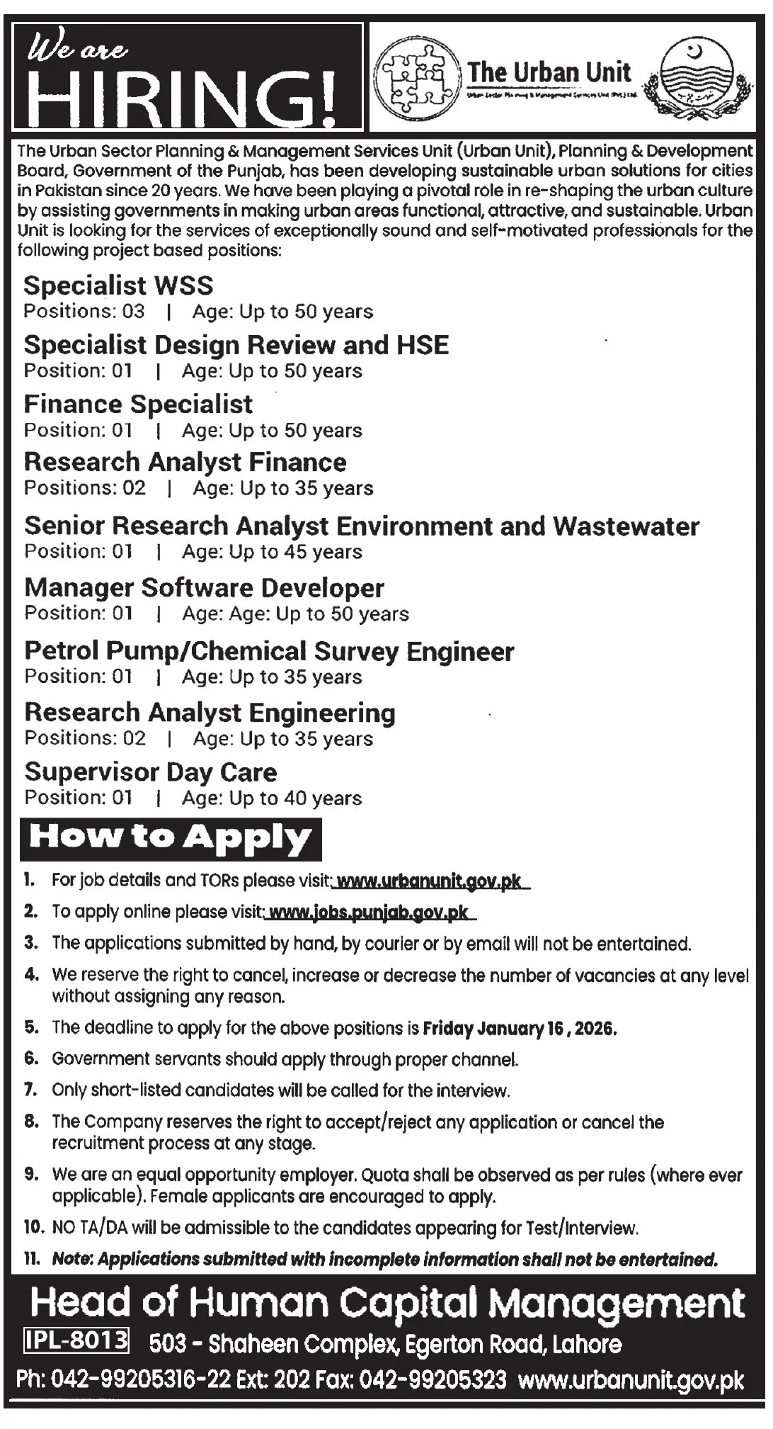 The Urban Unit (Lahore) Jobs 2026 – Apply Now For Multiple Management Posts In 2026