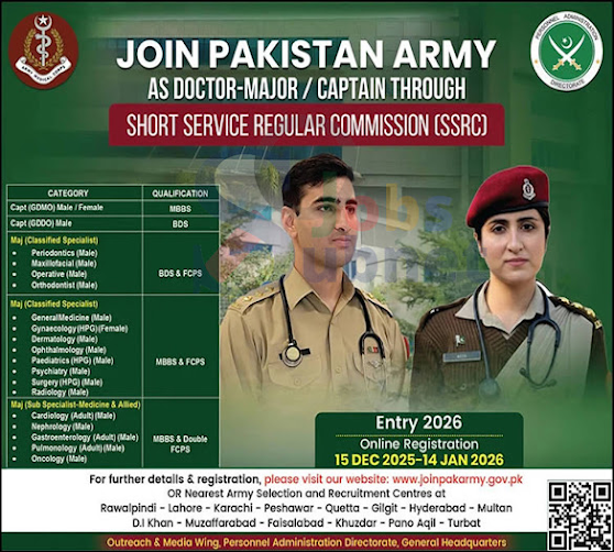 Pakistan Army captain Jobs in 2026 For Male and Female - Online Apply For Lady (Female) Cadet Course Jobs In Pak Army In 2026
