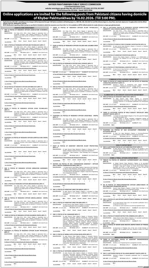 Khyber Pakhtunkhwa Public Service Commission Latest Jobs 2026 - Apply Online for Research Officer Vacancies in Peshawar