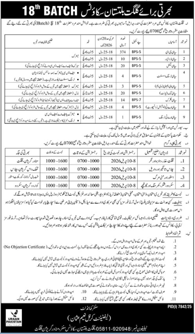 Gilgit Baltistan Scouts Latest Jobs 2026 - Apply Online for Sipahi GD & Other Vacancies in Gilgit