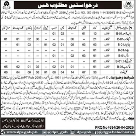 Livestock & Dairy Development Department New Jobs 2026 - Apply Online for Class IV Vacancies in Quetta