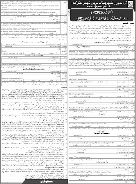 Azad Jammu & Kashmir Public Service Commission New Jobs 2026 - Apply Online for Assistant Commissioner, Tehsildar & Other Vacancies in Muzaffarabad