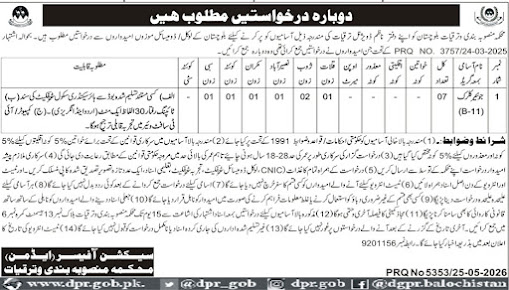 Population Welfare Department New Jobs 2026 - Apply Online for Junior Clerk Vacancies in Balochistan