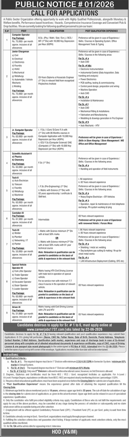 NESCOM Atomic Energy Commission New Jobs 2026 - Apply Online for Computer Operator & Various Vacancies in Islamabad