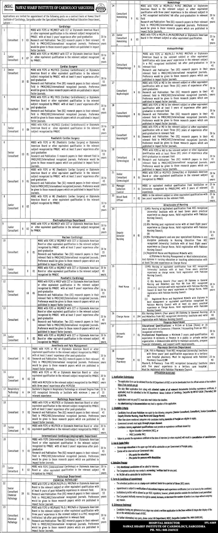 Nawaz Sharif Institute of Cardiology (NSIC) New Jobs 2026 - Apply Online for Medical & Management Vacancies in Sargodha