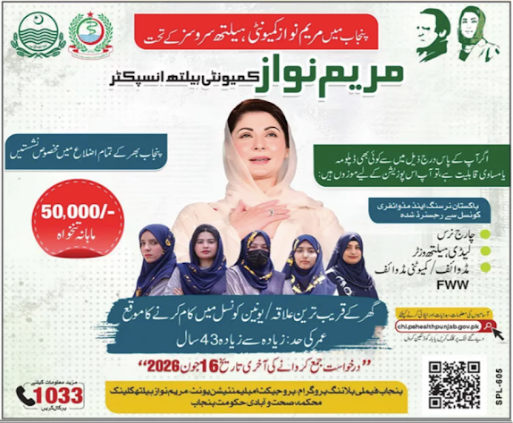 Health & Population Welfare Department Punjab New Jobs 2026 - Apply Online for Community Health Inspector Vacancies in Lahore